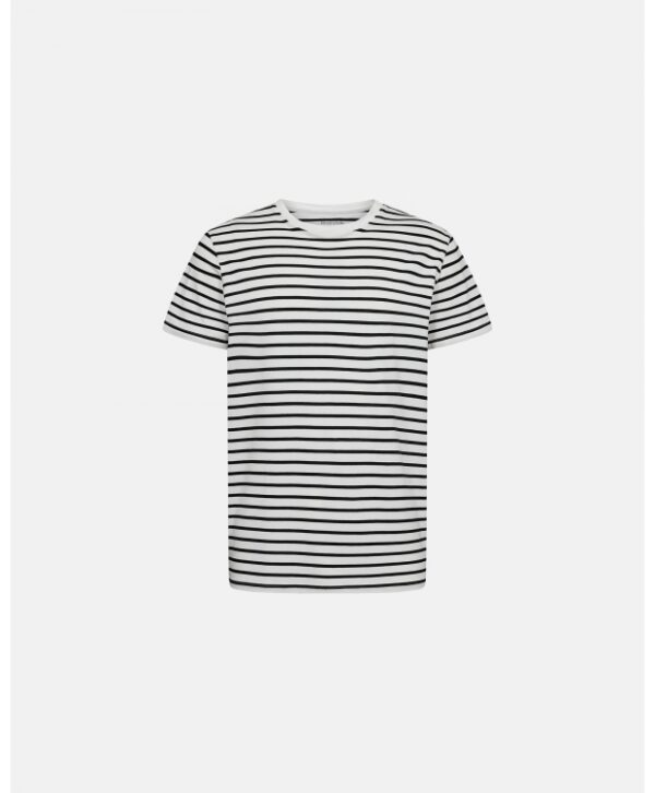 Resteröds Bambus T-shirt i hvid med sorte striber til herre