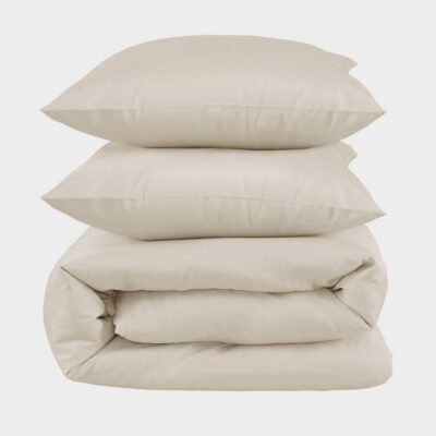 Bambus sengetøj i beige 240x220