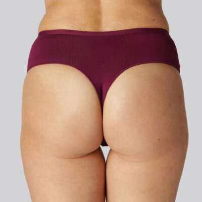 Bambus højtaljet g-streng trusse i bordeaux til damer