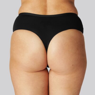 Bambus højtaljet g-streng trusse i sort til damer