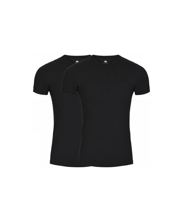 Dovre bambus 2-pak T-shirt i sort med rund hals til herre