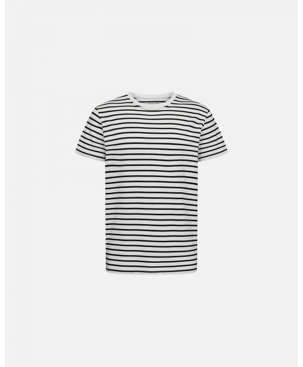 Resteröds Bambus T-shirt i hvid med sorte striber til herre
