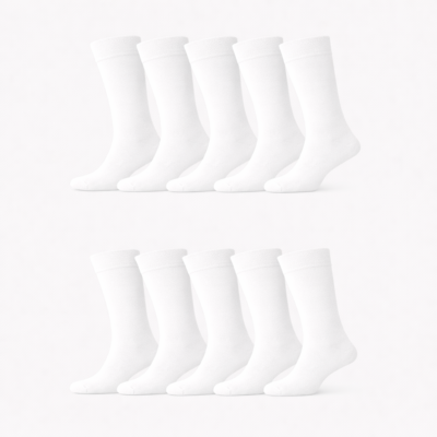 Bambus strømper i hvid til mænd 10-pak