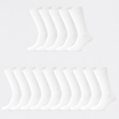Bambus strømper i hvid til mænd 15-pak