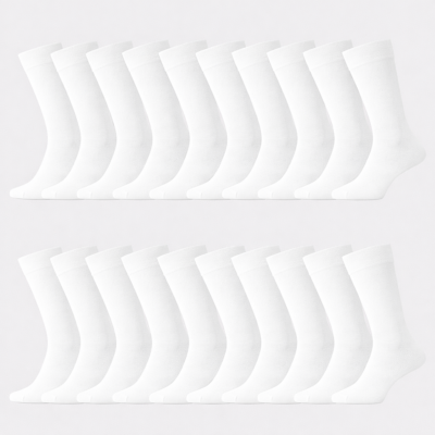 Bambus strømper i hvid til mænd 20-pak