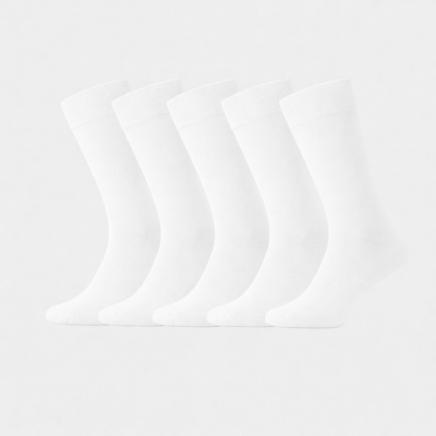 Bambus strømper i hvid til mænd 5-pak