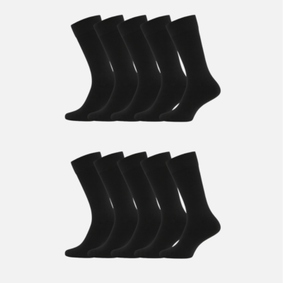 Bambus strømper uden elastik i sort til kvinder 10-pak