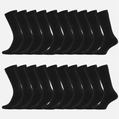 Bambus strømper uden elastik i sort til kvinder 20-pak