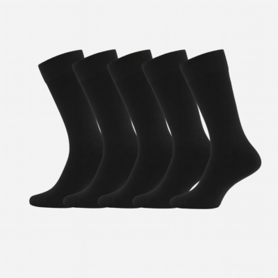 Bambus strømper uden elastik i sort til kvinder 5-pak